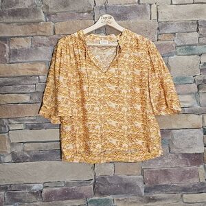 Scotch & Soda Summer Edition Yellow Orange Viscose Blouse Small
